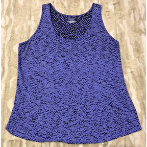 Lane Bryant Purple Tank Top Women's 22/24 Purple and Black Leopard Print